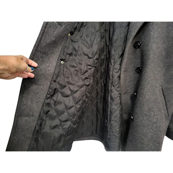 United Stated Pea Jacket Recycled Wool Nautical Peacoat - Picture 7 of 15